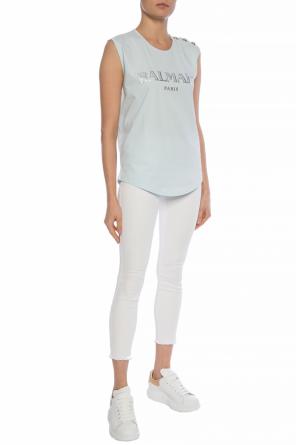 Top bez rękawów z nadrukowanym logo, zdjęcie 2 Top bez rękawów z nadrukowanym logo od Balmain